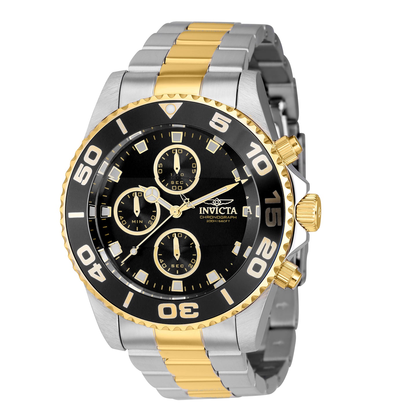 Invicta Men's 43mm Pro Diver Quartz Chrono Coin Edge Bezel Bracelet Watch