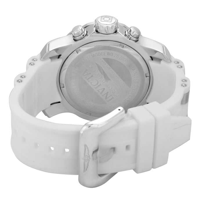 Invicta Men's 48mm Pro Diver Quartz Chronograph White Silicone Strap Watch