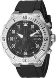 Invicta Men's 50mm Aviator Quartz Multifunction Black Silicone Strap Watch