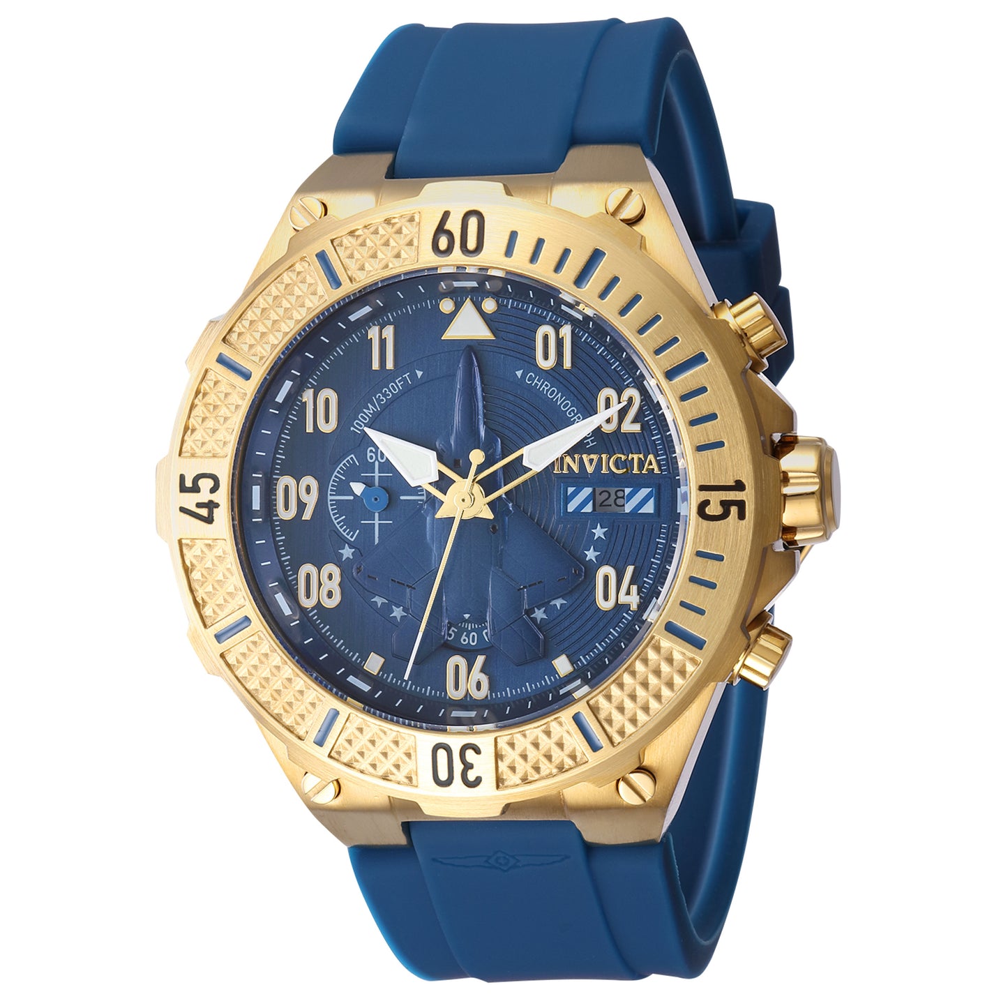Invicta Men's 50mm Aviator Quartz Multifunction Blue Strap Watch