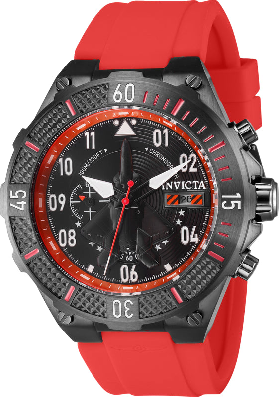 Invicta Men's 50mm Aviator Quartz Multifunction Silicone Strap Watch