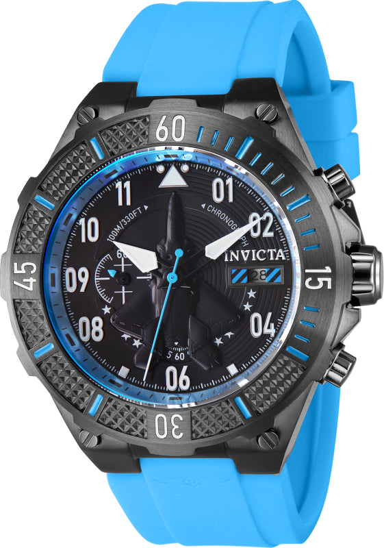 Invicta Men's 50mm Aviator Quartz Multifunction Silicone Strap Watch