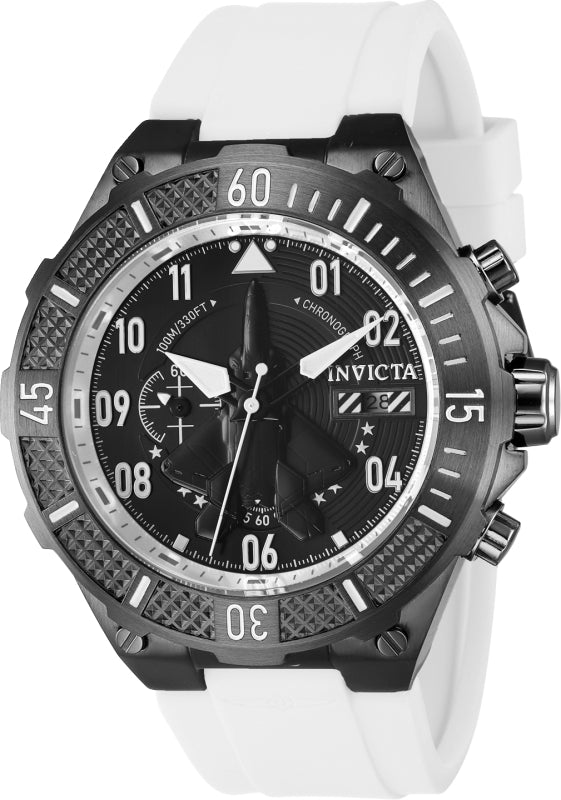 Invicta Men's 50mm Aviator Quartz Multifunction Silicone Strap Watch