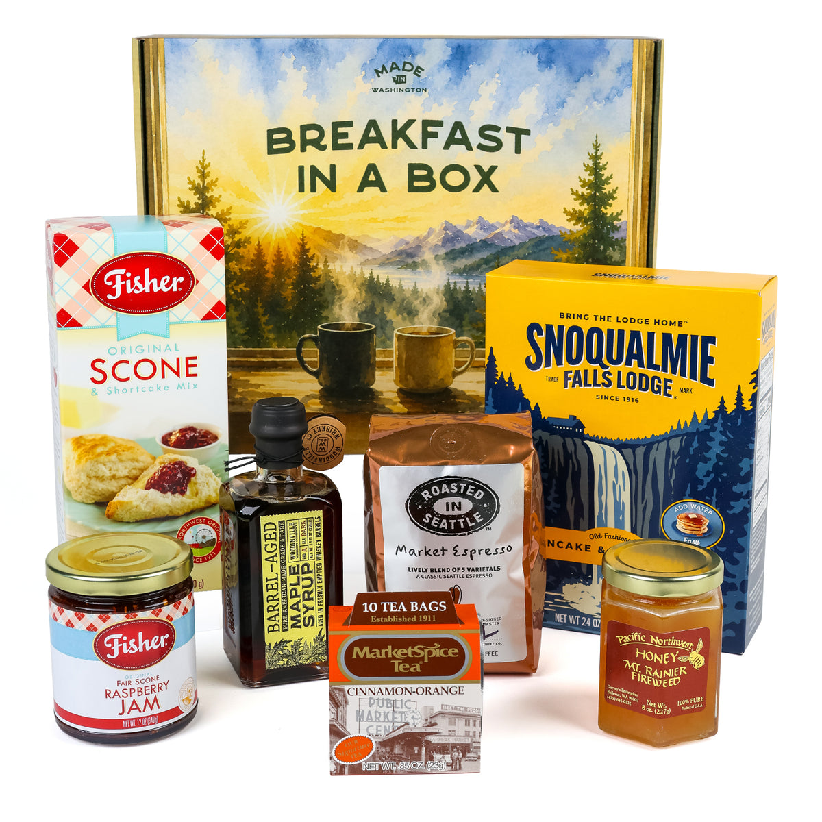 Made in Washington 7-Piece Breakfast Gourmet Food Gift Box