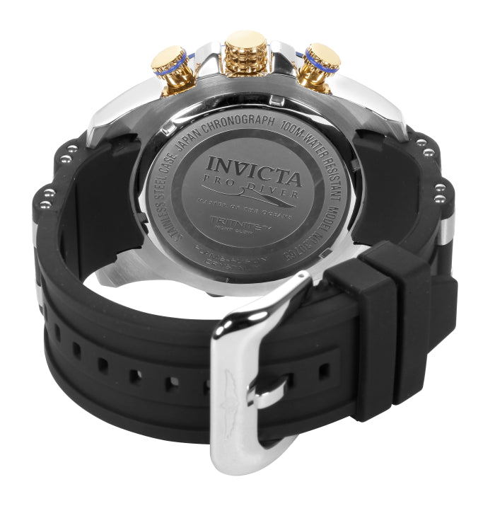 Invicta Men's 50mm Pro Diver Scuba Quartz Chronograph Silvertone Case Silicone Strap Watch