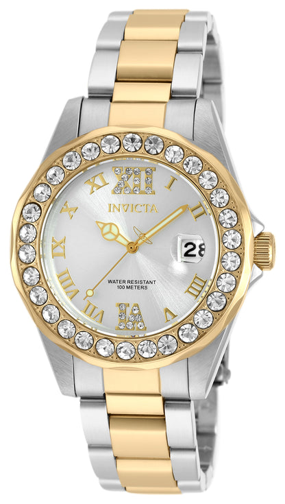 Invicta Women's 38mm Pro Diver Quartz Date Crystal Bezel Bracelet Watch