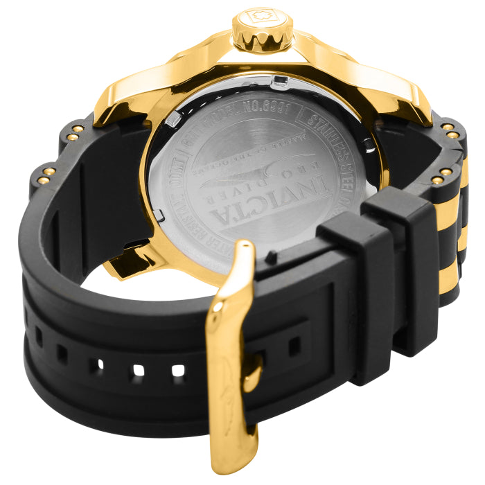 Invicta Men's 48mm Pro Diver Scuba Quartz Inner Hour Goldtone Silicone Strap Watch