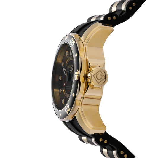 Invicta Men's 48mm Pro Diver Scuba Quartz Inner Hour Goldtone Silicone Strap Watch