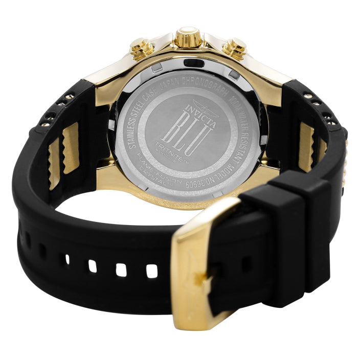 Invicta Women's 39mm BLU Quartz Chronograph Black Silicone Strap Watch