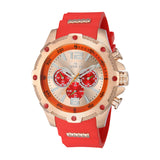 Invicta Men's 50mm I-Force Quartz Chronograph Fire Red Rosetone Silicone Strap Watch