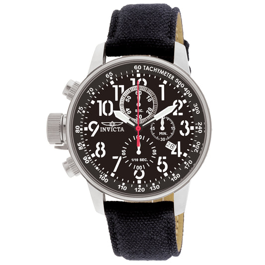Invicta Men's 46mm I-Force Quartz Chronograph Black Canvas Strap Watch