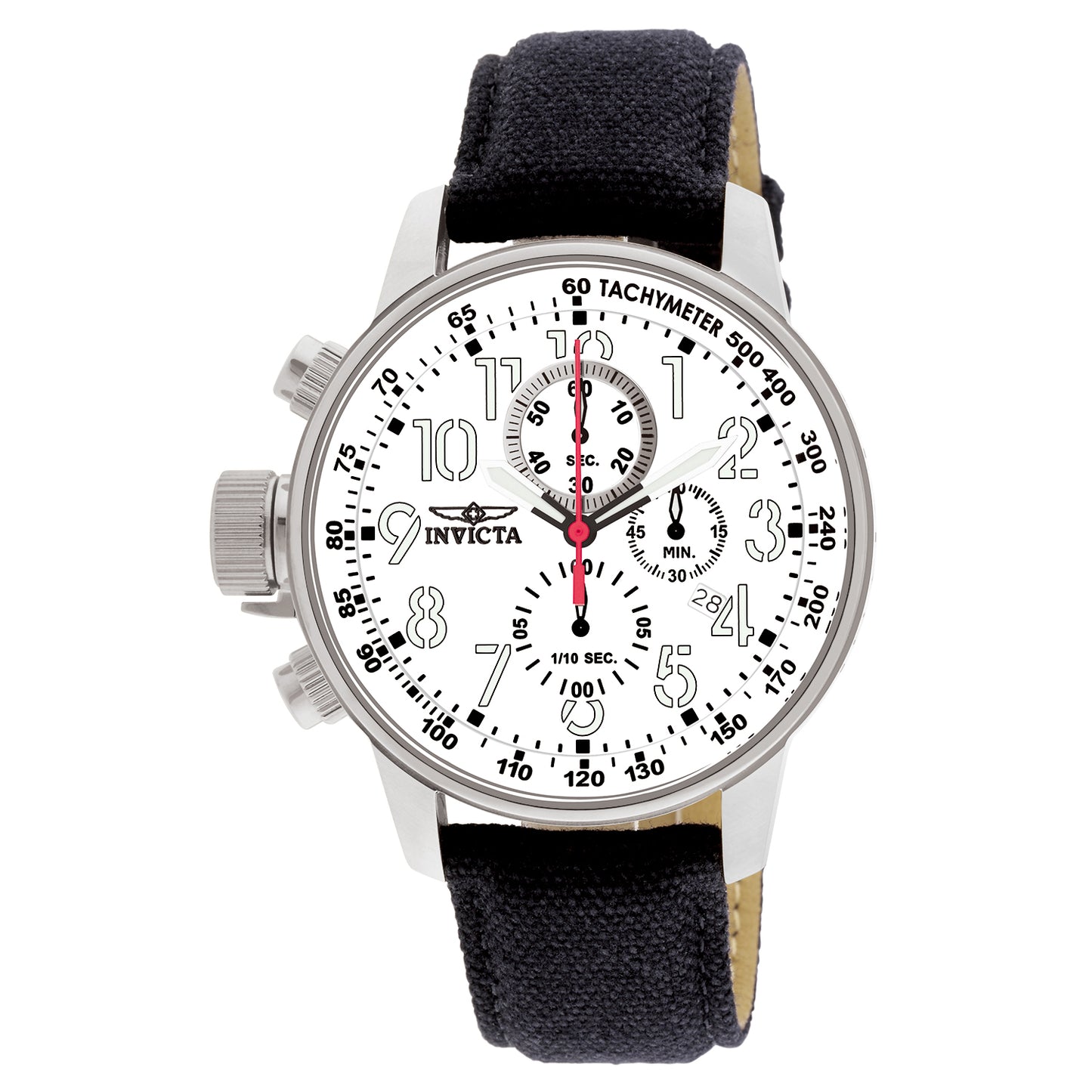 Invicta Men's 46mm I-Force Quartz Chronograph Black Canvas Strap Watch