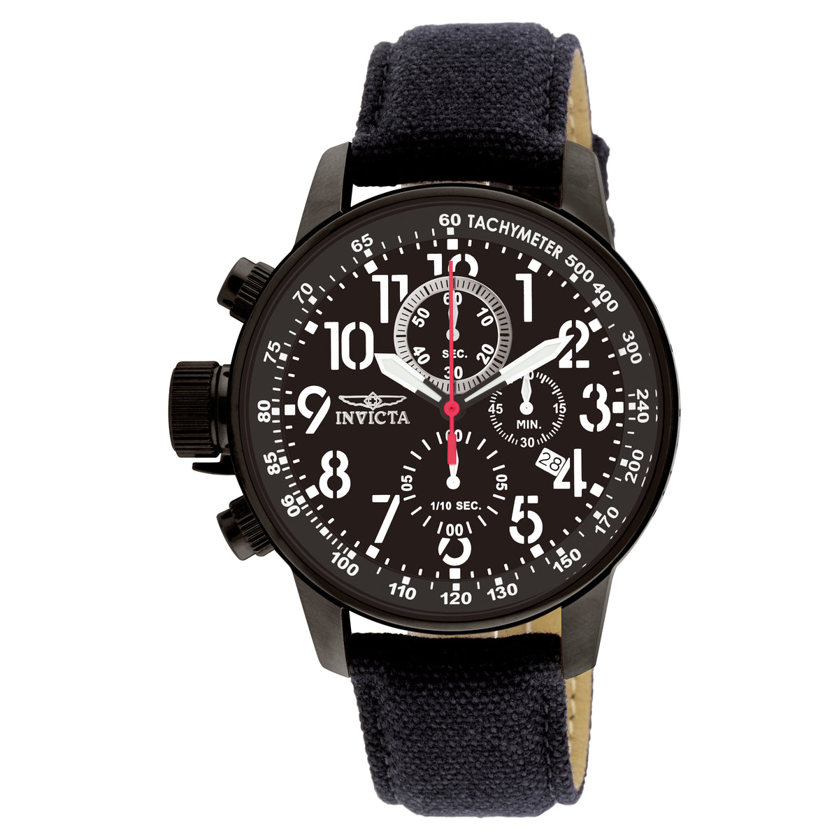 Invicta Men's 46mm I-Force Men's Quartz Chronograph Blackout Canvas Strap Watch