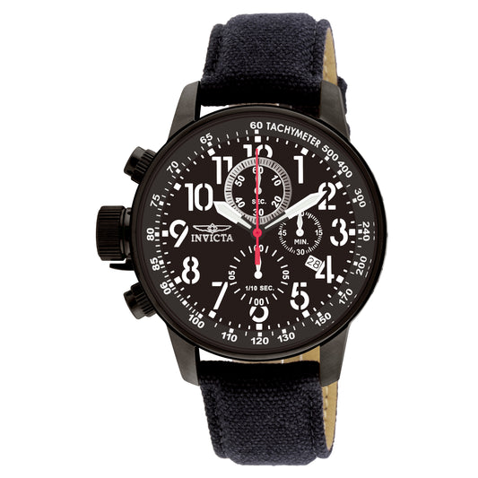 Invicta Men's 46mm I-Force Men's Quartz Chronograph Blackout Canvas Strap Watch