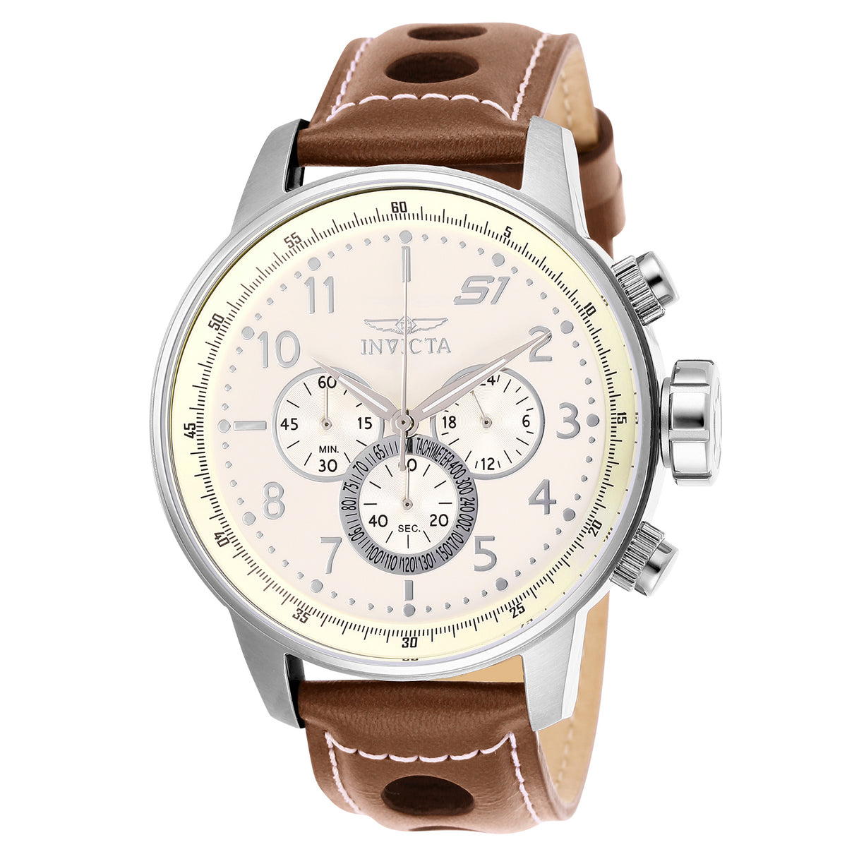 Invicta Men's 48mm S1 Rally Quartz Vintage Leather Strap Watch