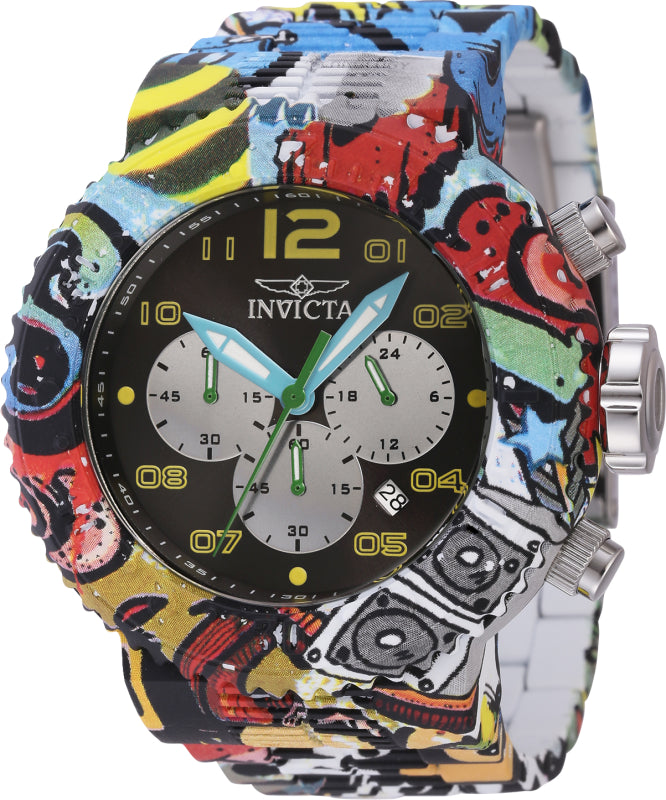 Invicta Men's 52mm Pro Diver Quartz Chronograph Graffiti Bracelet Watch