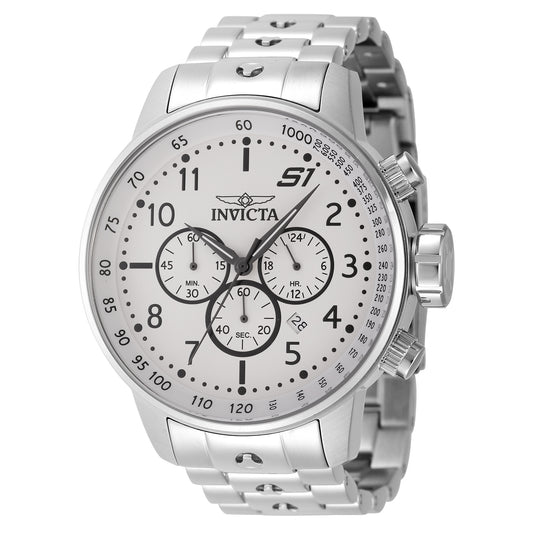 Invicta Men's 48mm S1 Rally Quartz Chronograph Silvertone Bracelet Watch