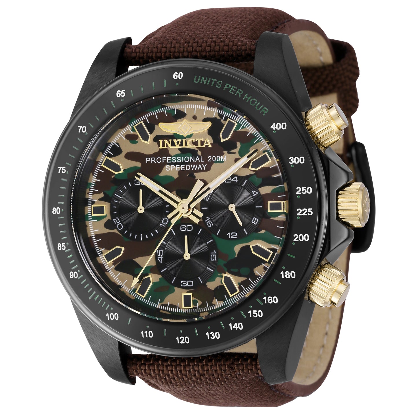Invicta Men's 50mm Speedway Quartz Chronograph Camo Dial Cordura Strap Watch