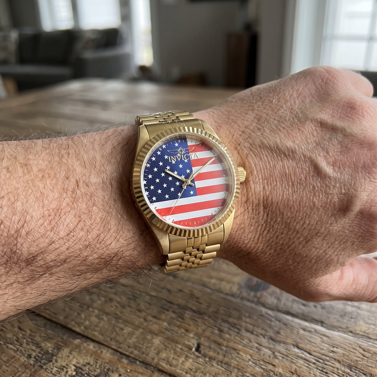 Invicta Men's 43mm Specialty Quartz American Flag Dial Bracelet Watch