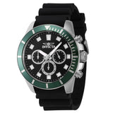 Invicta Men's 45mm Pro Diver Quartz Chronograph Color Bezel Black Silicone Strap Watch