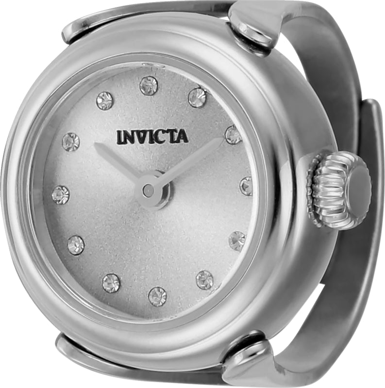 Invicta Women's 17mm Angel Quartz Crystal Accented Mini Ring Watch