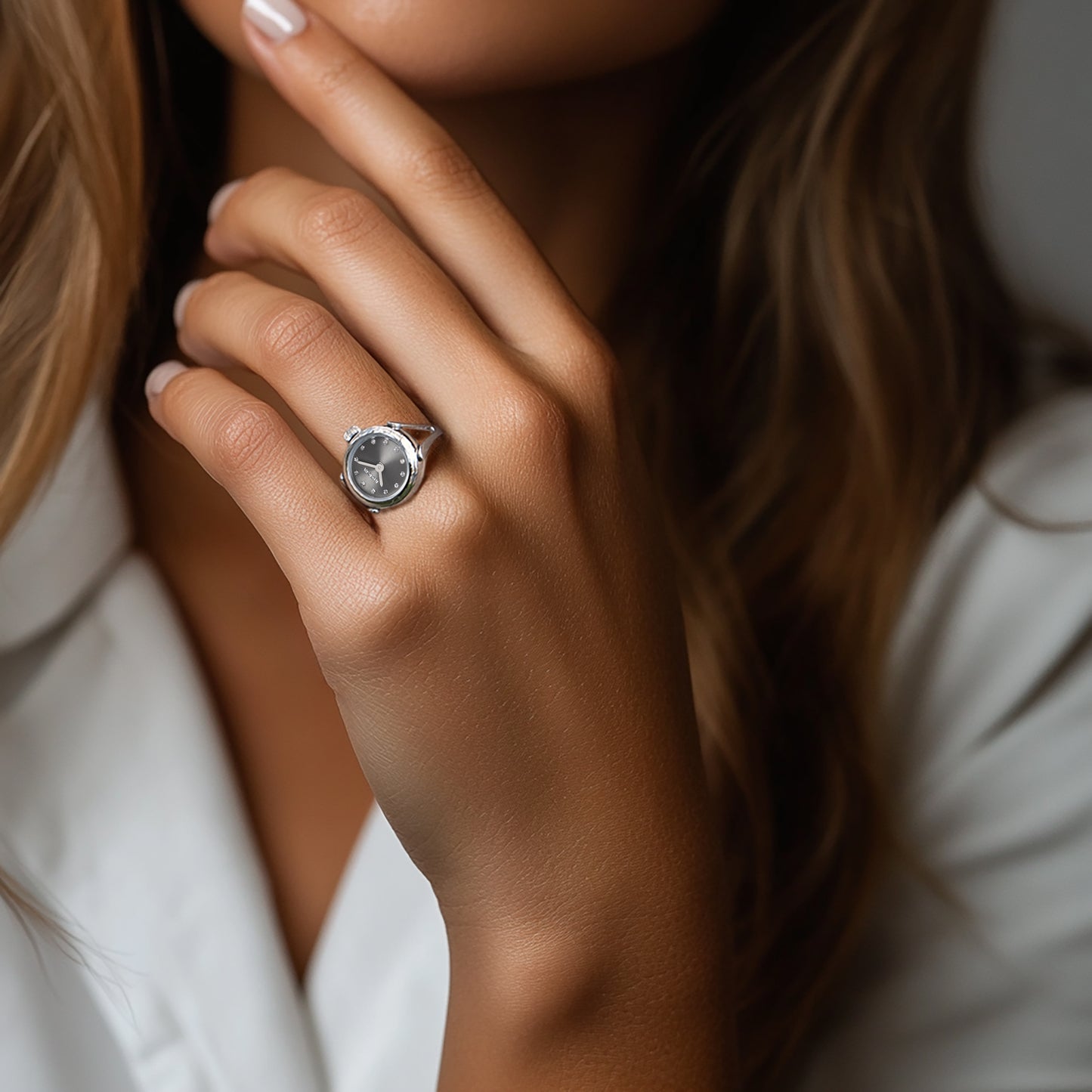 Invicta Women's 17mm Angel Quartz Crystal Accented Mini Ring Watch