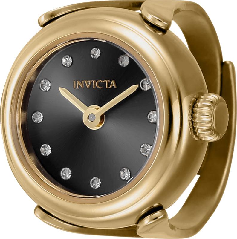 Invicta Women's 17mm Angel Quartz Crystal Accented Mini Ring Watch
