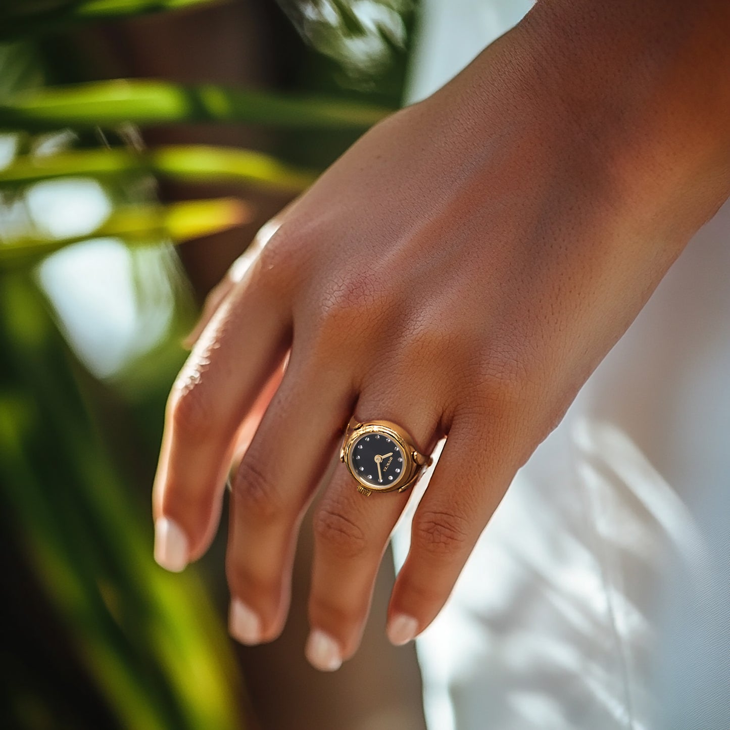 Invicta Women's 17mm Angel Quartz Crystal Accented Mini Ring Watch