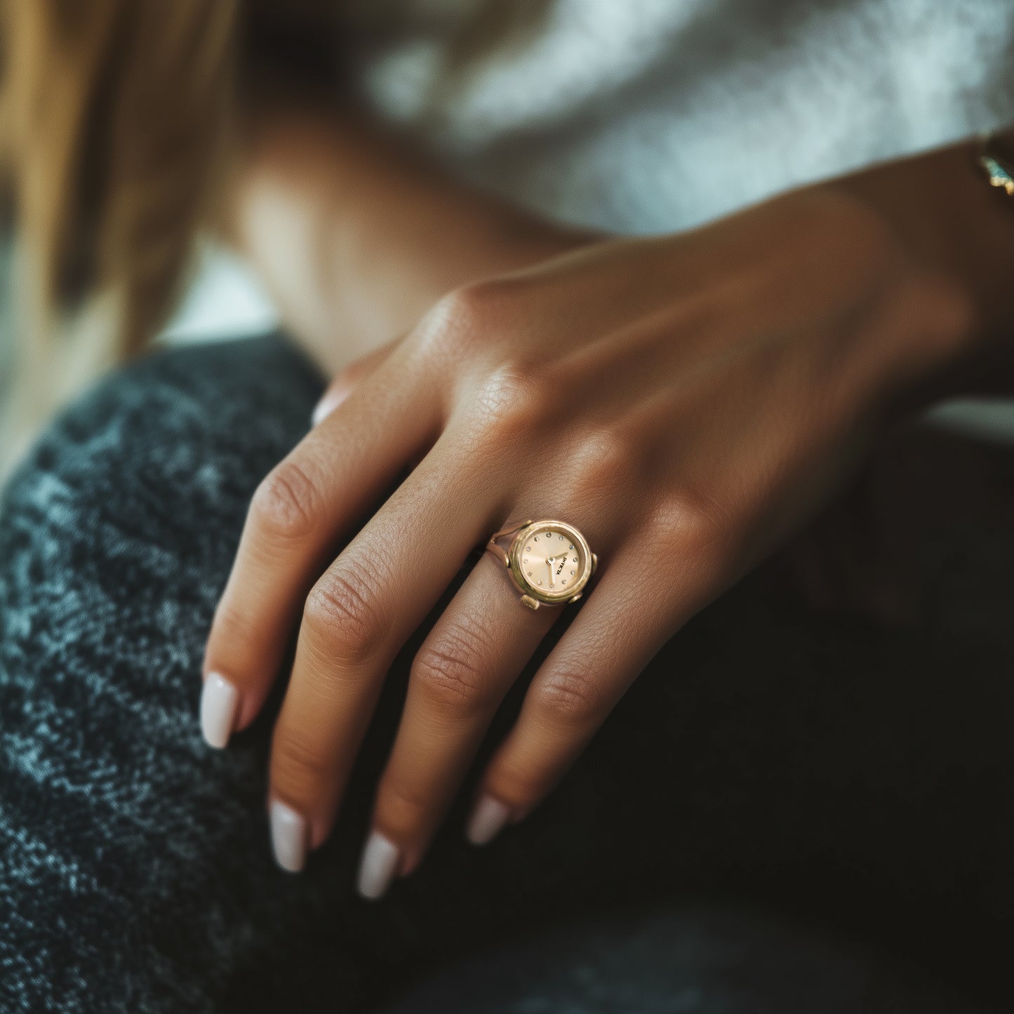 Invicta Women's 17mm Angel Quartz Crystal Accented Mini Ring Watch