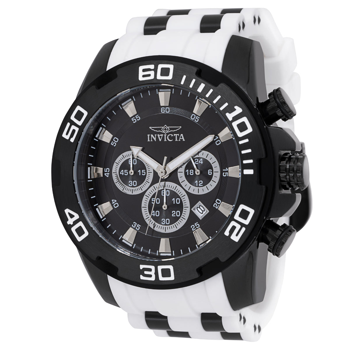 Invicta Men's 50mm Pro Diver Scuba Quartz Chronograph Blackout Dial & Case Silicone Strap Watch