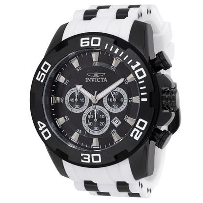 Invicta Men's 50mm Pro Diver Scuba Quartz Chronograph Blackout Dial & Case Silicone Strap Watch