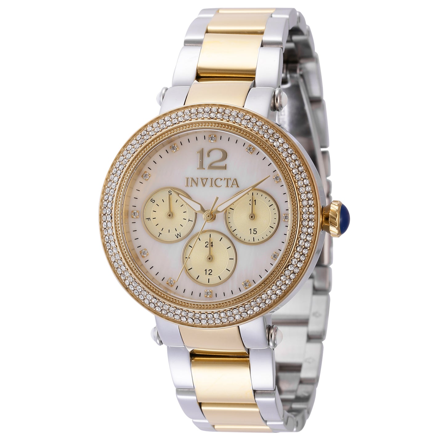 Invicta Women's 36mm Bolt Quartz Chronograph Crystal Accented Two-Tone Bracelet Watch