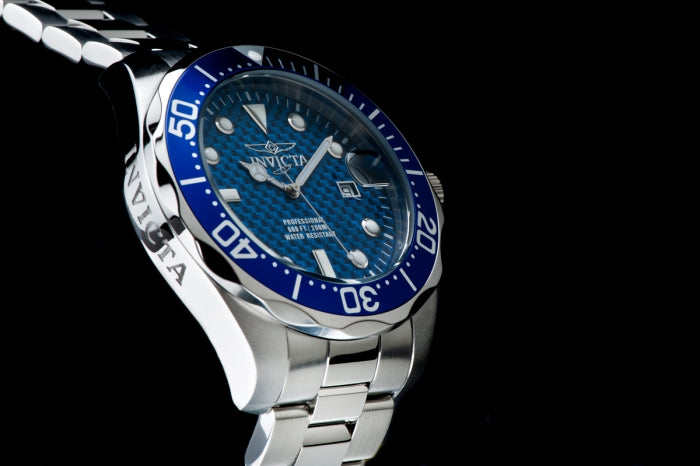 Invicta Men's 47mm Pro Diver Quartz Date Carbon Fiber Dial Bracelet Watch