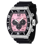 Invicta Men's 51mm Pro Diver Quartz Chronograph Pink Dial Tonneau Silicone Strap Watch