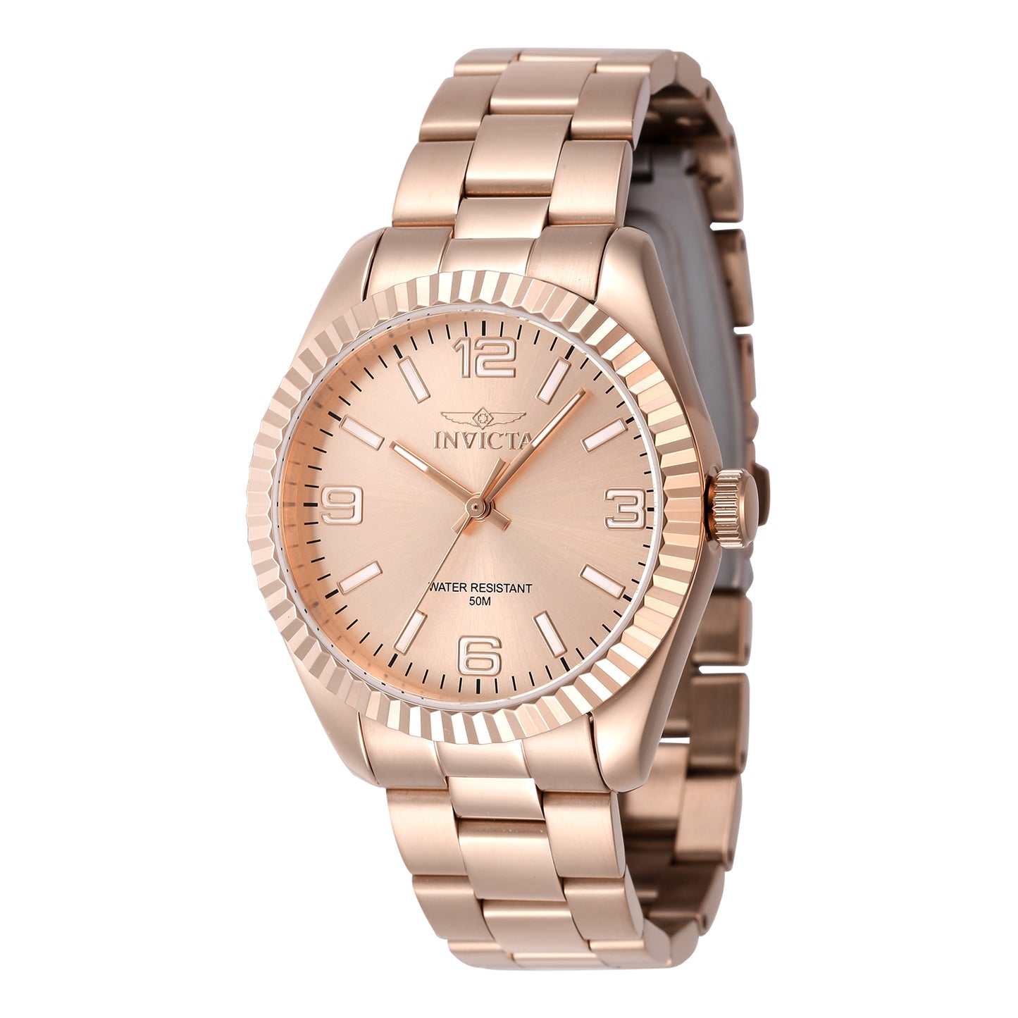 Invicta Women's 36mm Specialty Quartz Textured Bezel Metallic Monochromatic Bracelet Watch