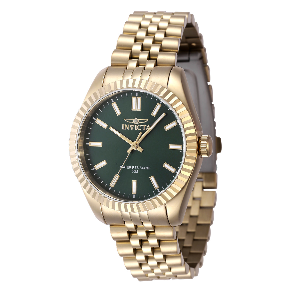 Invicta Women's 36mm Specialty Quartz Textured Bezel Color Dial Goldtone Bracelet Watch