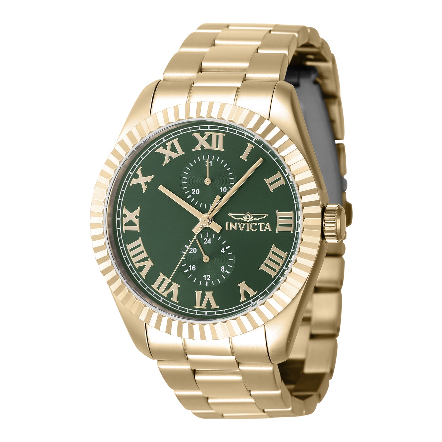 Invicta Men's 43mm Specialty Quartz Textued Bezel 24 Hour & Date Subdial Bracelet Watch