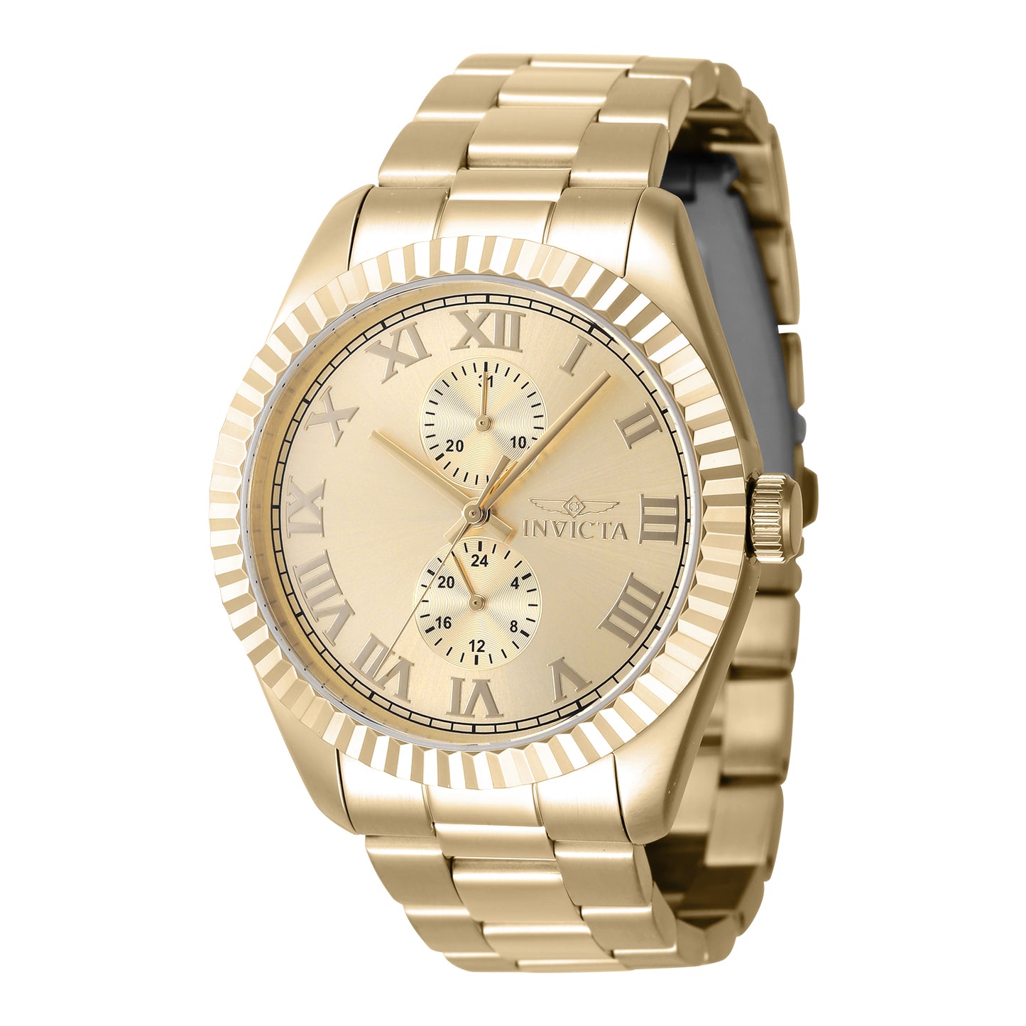 Invicta Men's 43mm Specialty Quartz Textued Bezel 24 Hour & Date Subdial Bracelet Watch