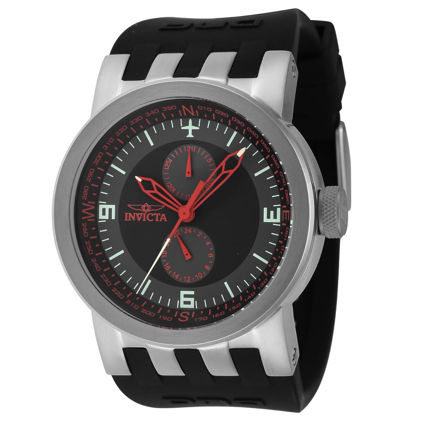 Invicta Men's 46mm DNA Quartz Black Silicone Strap Watch