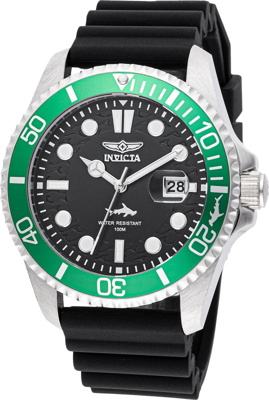 Invicta Men's 43mm Pro Diver Quartz Black Silicone Strap Watch