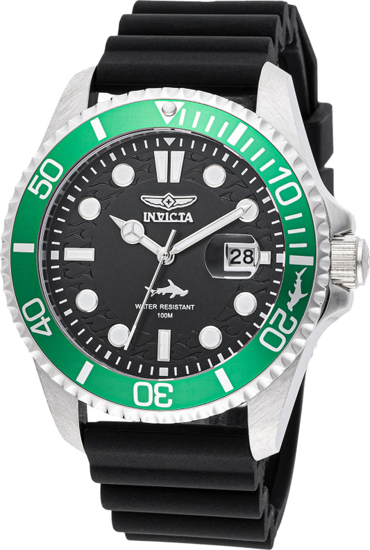 Invicta Men's 43mm Pro Diver Quartz Black Silicone Strap Watch