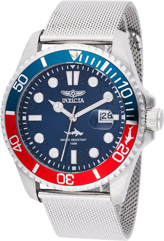 Invicta Men's 43mm Pro Diver Quartz Multifunction Mesh Bracelet Watch