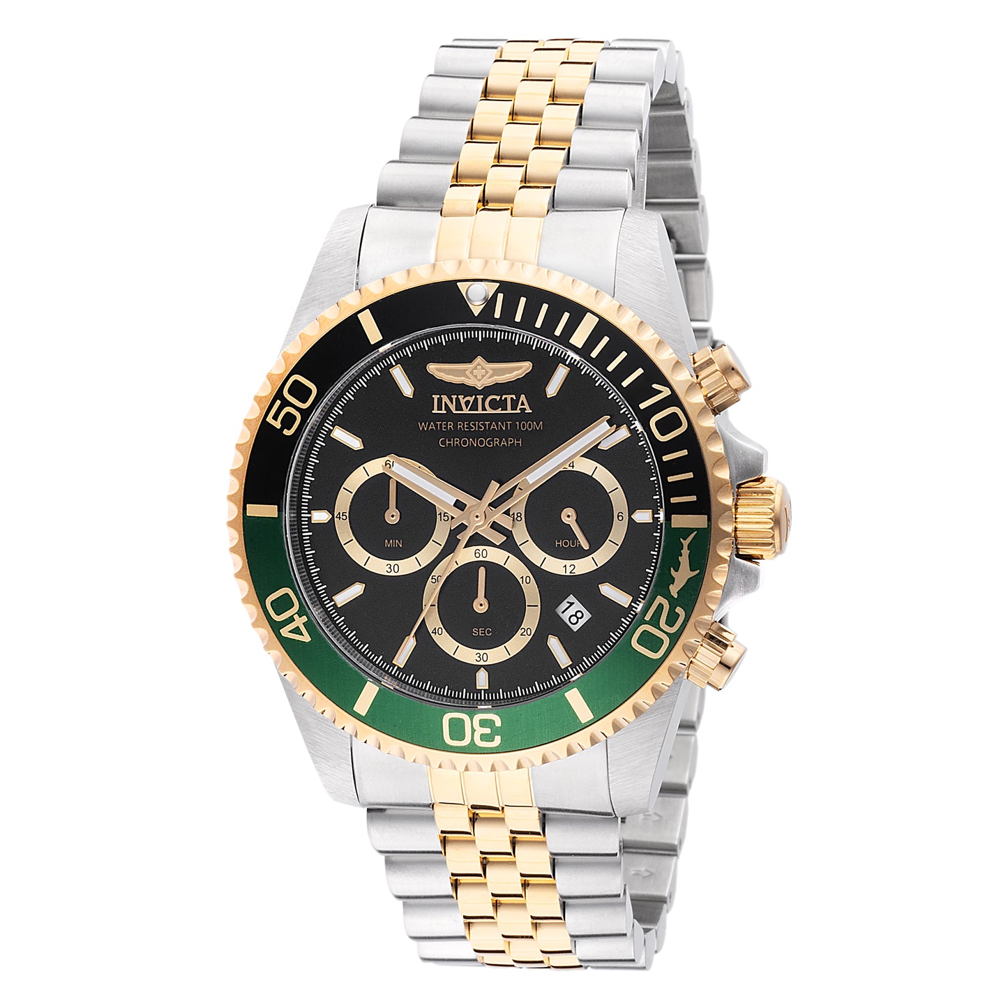 Invicta Men's 43mm Pro Diver Quartz Chronograph Two-Tone Jubilee Bracelet Watch