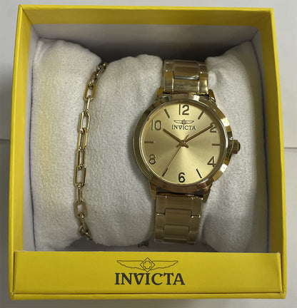 Invicta Women's 34mm Wildflower Quartz Watch & Link Bracelet Set