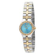 Invicta Women's 21mm Angel Quartz Turquoise Dial Crystal Accented Two-Tone Bracelet Watch