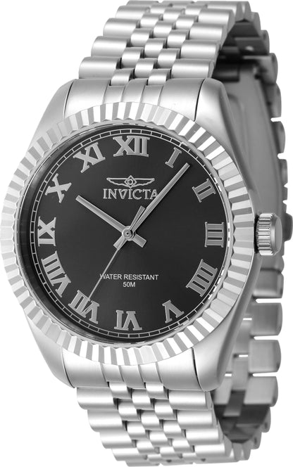 Invicta Men's 43mm Specialty Quartz Fluted Bezel Silvertone Bracelet Watch