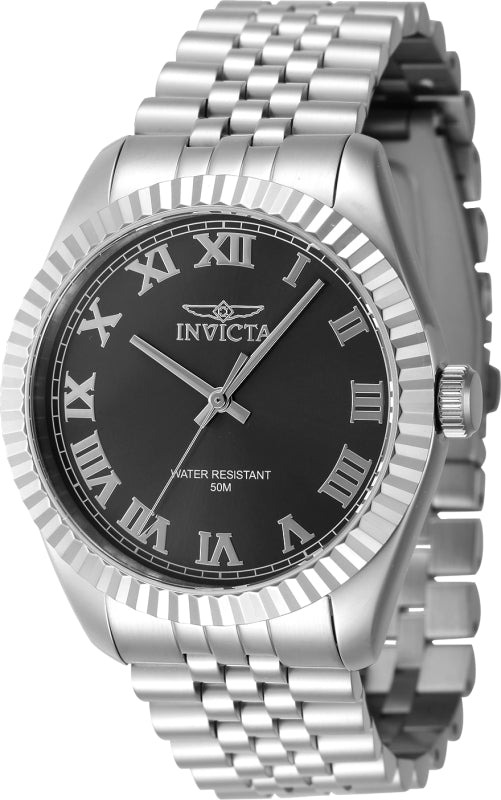 Invicta Men's 43mm Specialty Quartz Fluted Bezel Silvertone Bracelet Watch