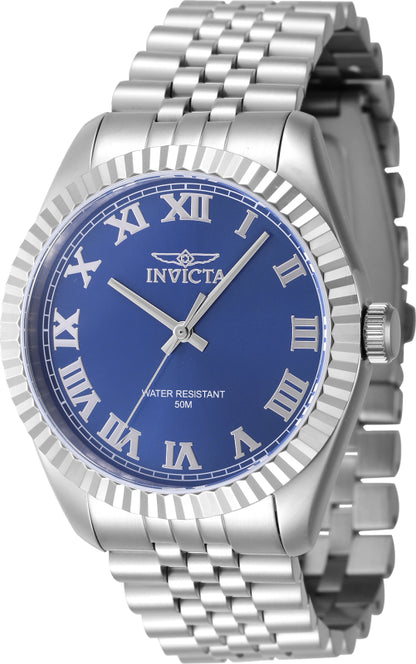 Invicta Men's 43mm Specialty Quartz Fluted Bezel Silvertone Bracelet Watch