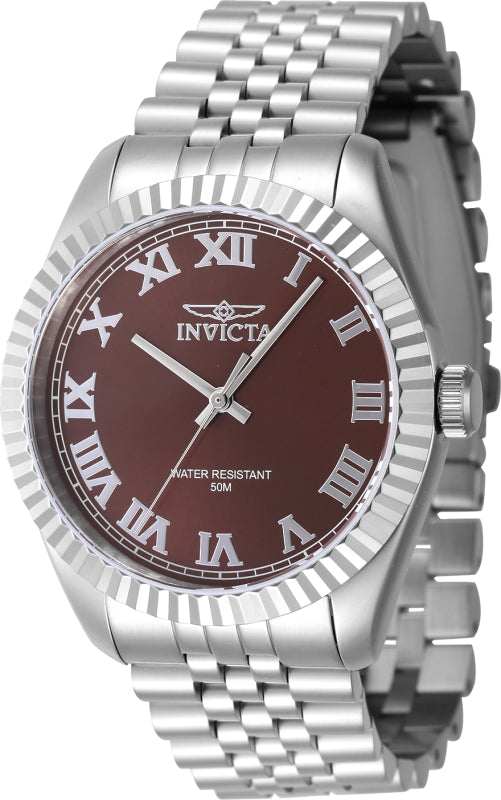 Invicta Men's 43mm Specialty Quartz Fluted Bezel Silvertone Bracelet Watch