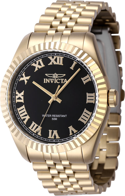 Invicta Men's 43mm Specialty Quartz Fluted Bezel Goldtone Bracelet Watch